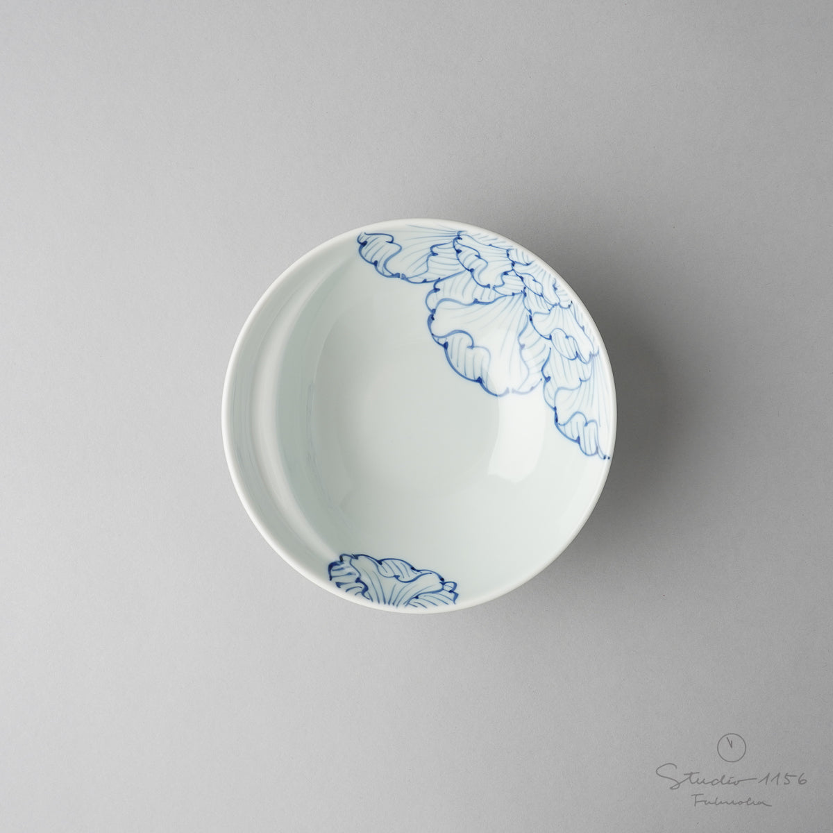 有田焼 Cacomi 鍋取り鉢 13.5cm (Painting) 花弁紋(青) Kisen Studio1156