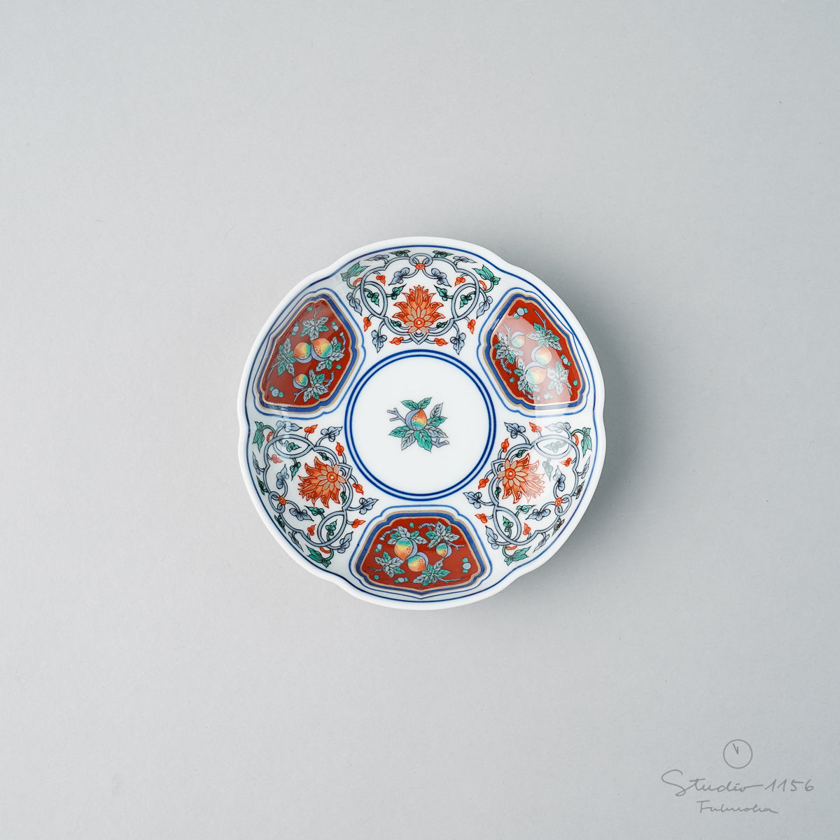 有田焼 草花果実紋 小皿 10.5cm Kisen Studio1156