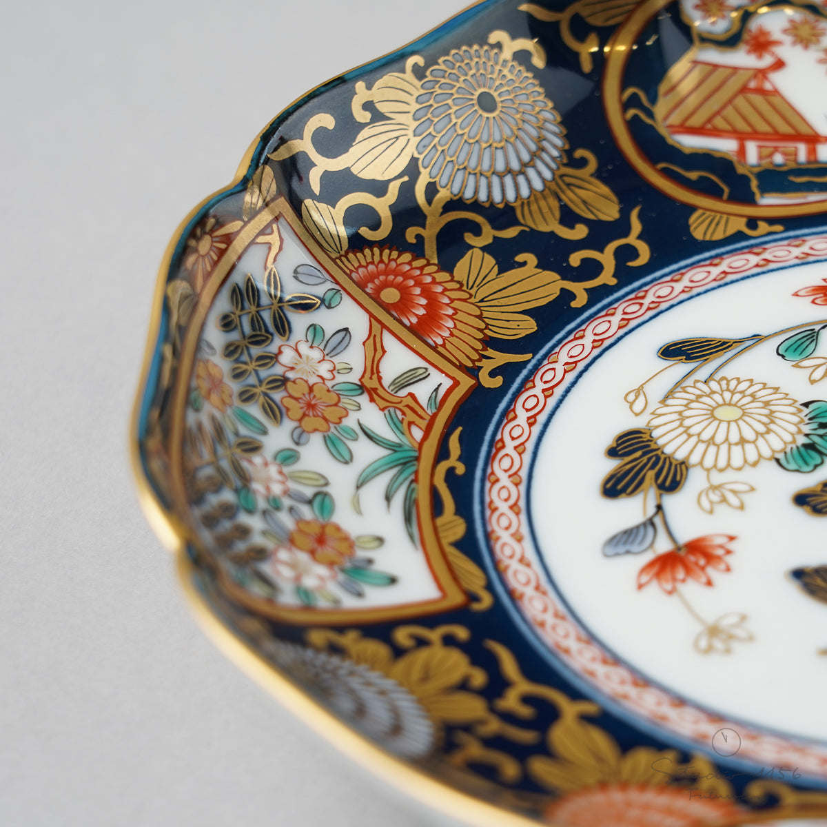 有田焼 琳派 古伊万里様式 和皿 17cm Kisen Studio1156