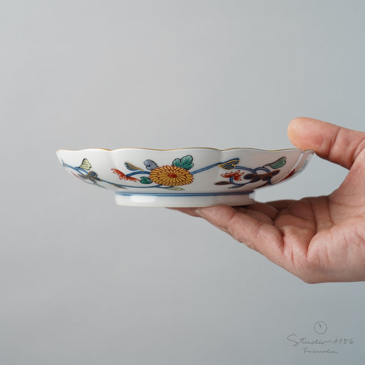 有田焼 琳派 古伊万里様式 和皿 17cm Kisen Studio1156