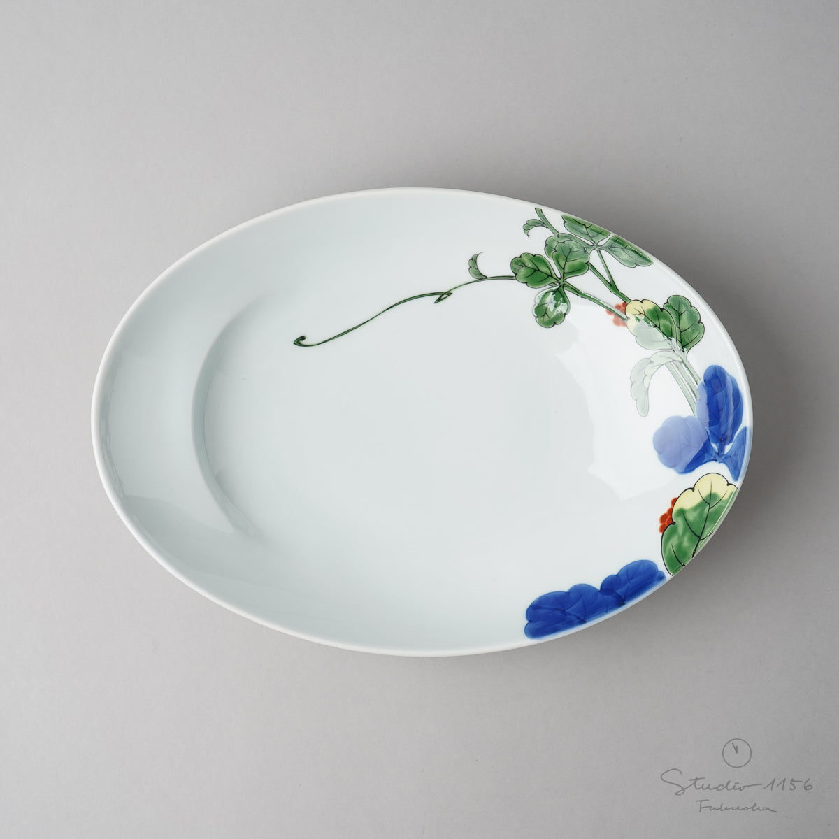 有田焼 hoval-ほおばる- カレーパスタ皿 25.5cm 染錦木の実 Kisen Studio1156