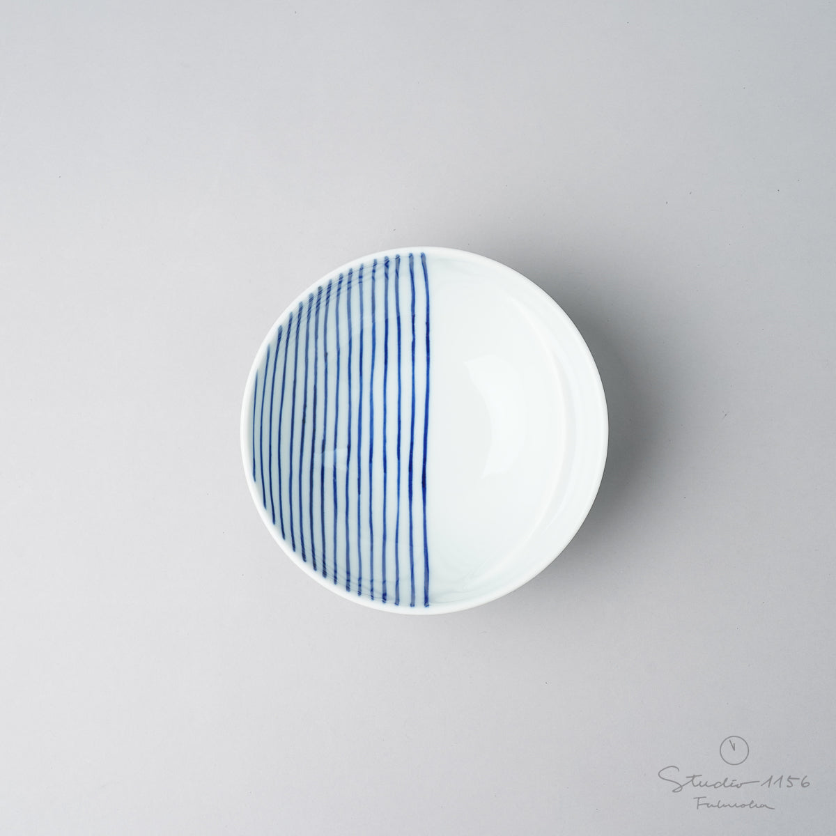 有田焼 Cacomi 鍋取り鉢 13.5cm (Pattern) ストライプ(青) Kisen Studio1156