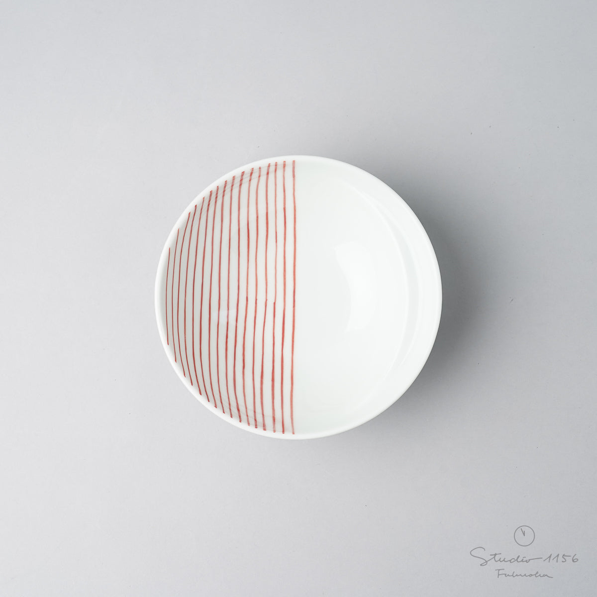 有田焼 Cacomi 鍋取り鉢 13.5cm (Pattern) ストライプ(赤) Kisen Studio1156