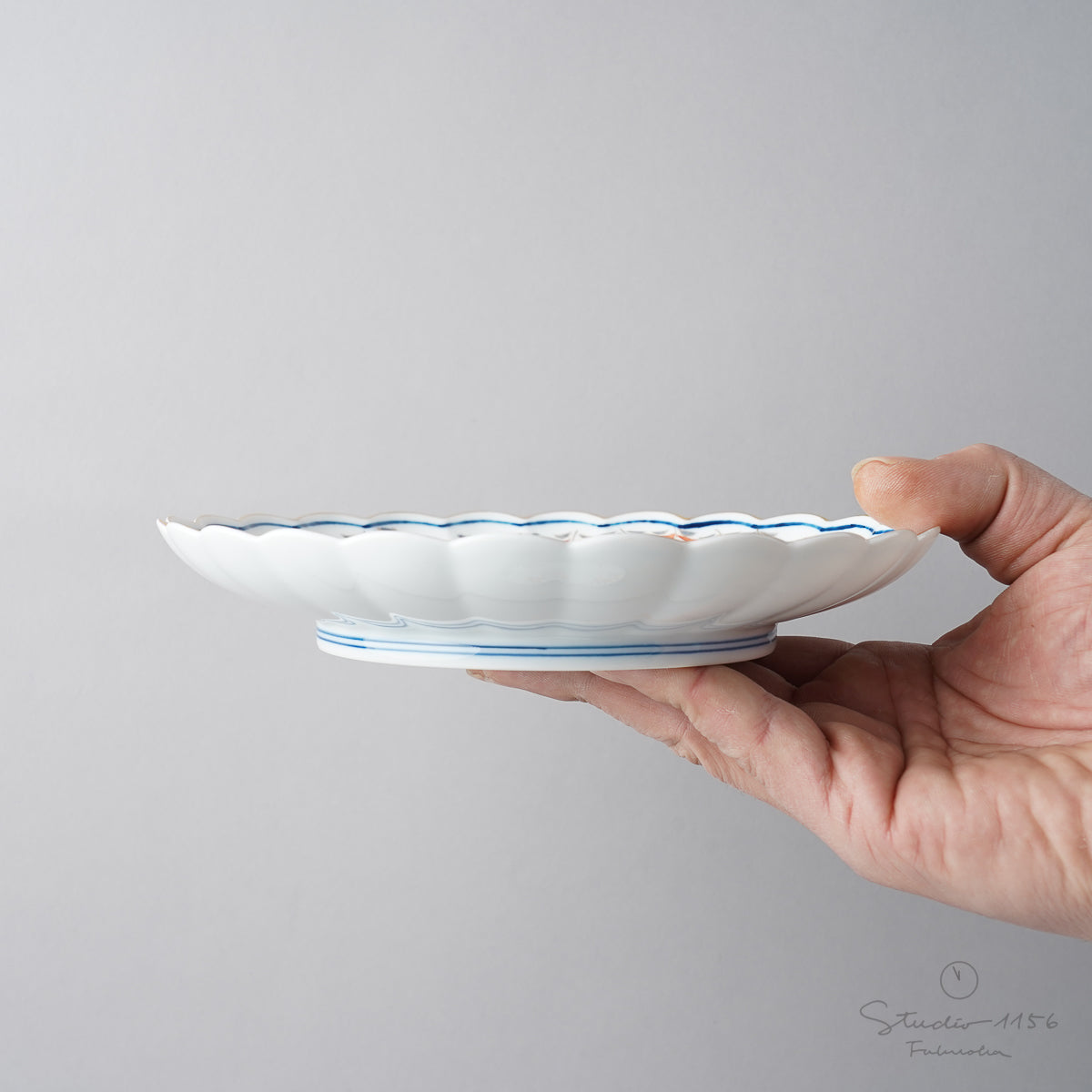 有田焼 君子紋 和皿 18.5cm Kisen Studio1156