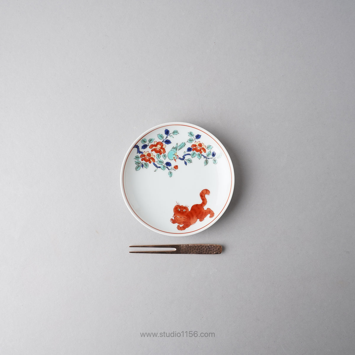 波佐見焼 BARBAR 色絵 小皿 10.5cm エキゾチックショートヘア(IRE-08) Maruhiro Studio1156