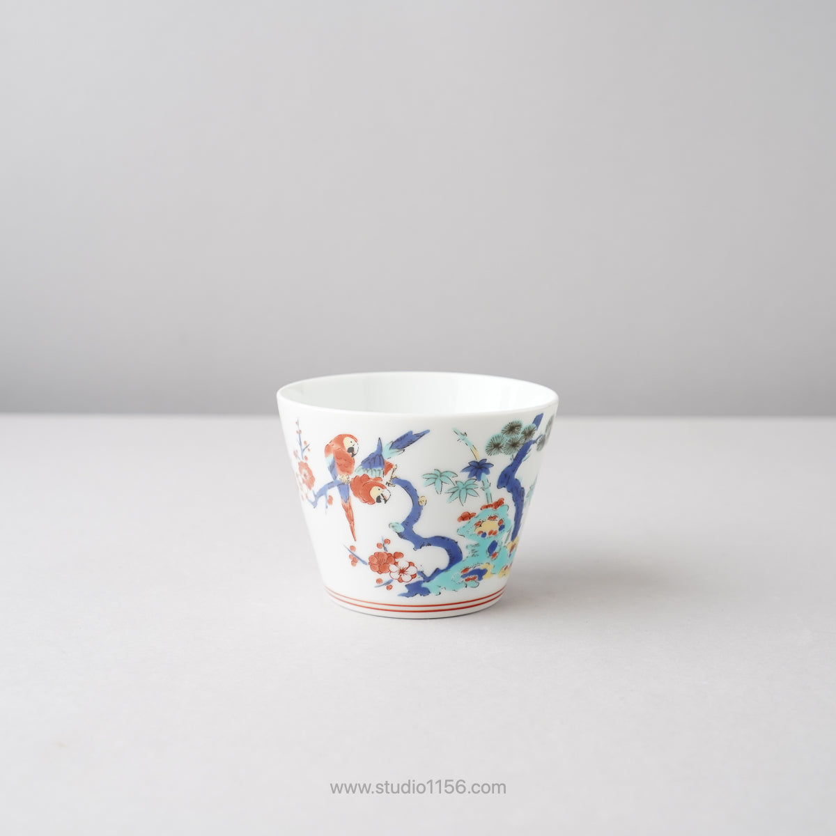 波佐見焼 BARBAR 蕎麦猪口大辞典 色絵 そばちょこ 8cm/170ml コンゴウインコ(IRE-01) Maruhiro Studio1156