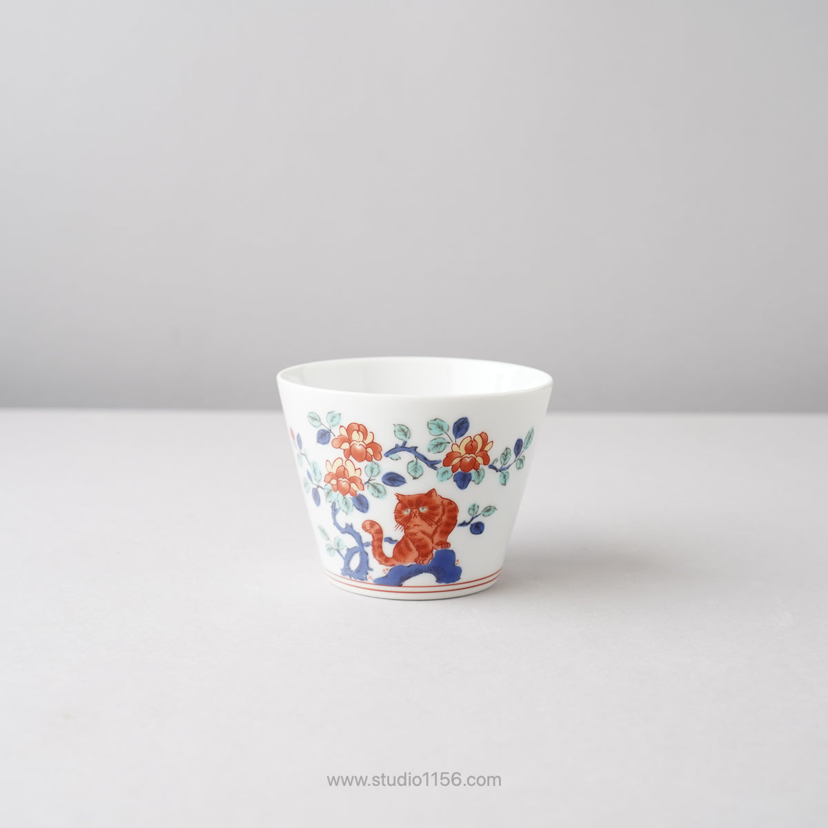 波佐見焼 BARBAR 蕎麦猪口大辞典 色絵 そばちょこ 8cm/170ml エキゾチックショートヘア(IRE-03) Maruhiro Studio1156