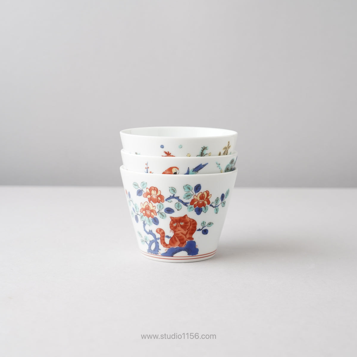 波佐見焼 BARBAR 蕎麦猪口大辞典 色絵 そばちょこ 8cm/170ml Maruhiro Studio1156