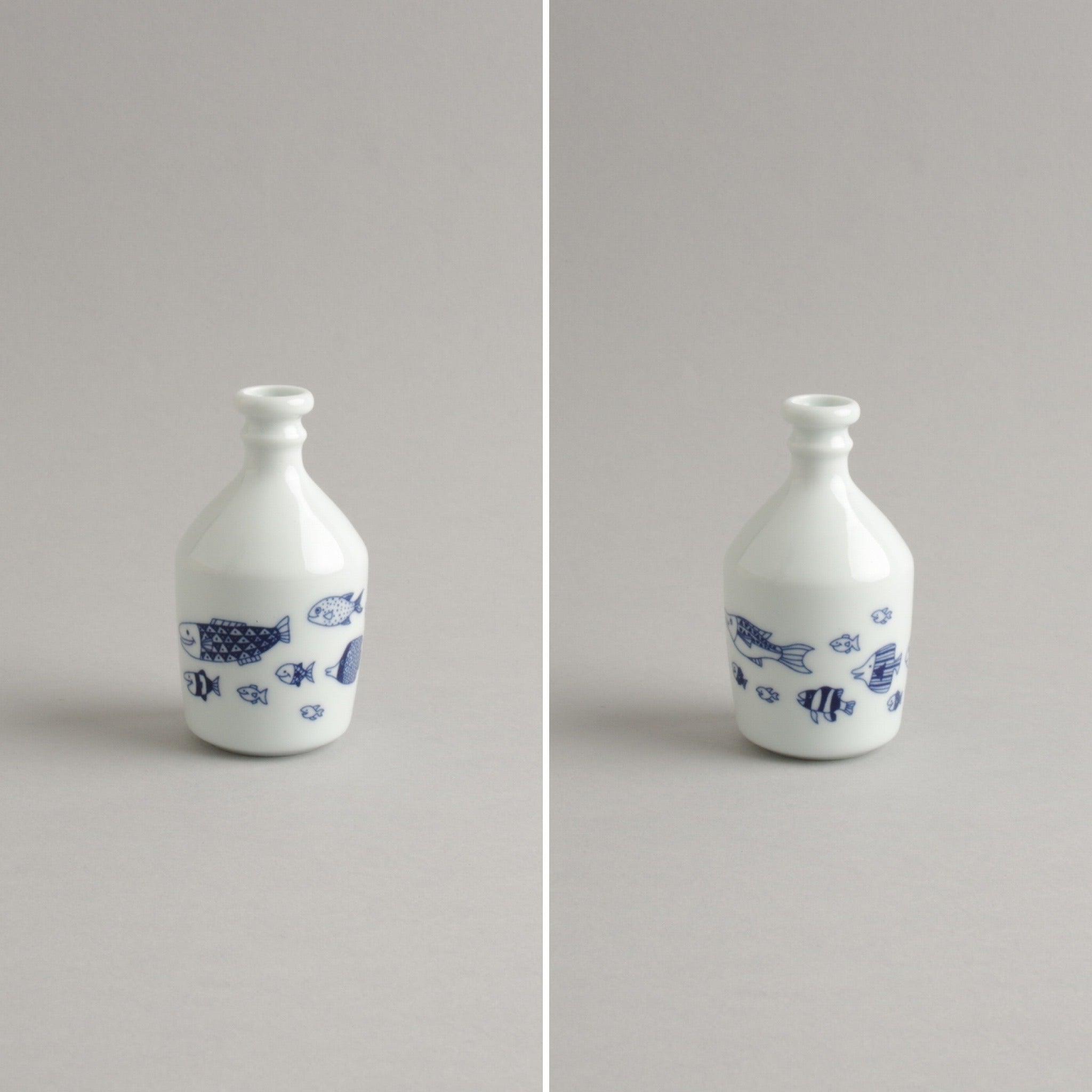 波佐見焼 cocomarine ミニコンプラ瓶 5.5cm/100ml 魚の群れ natural69 Studio1156