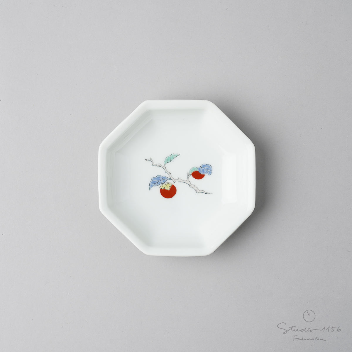 有田焼 柿右エ門写 八角小皿 10cm 柿 Ojiyama Studio1156
