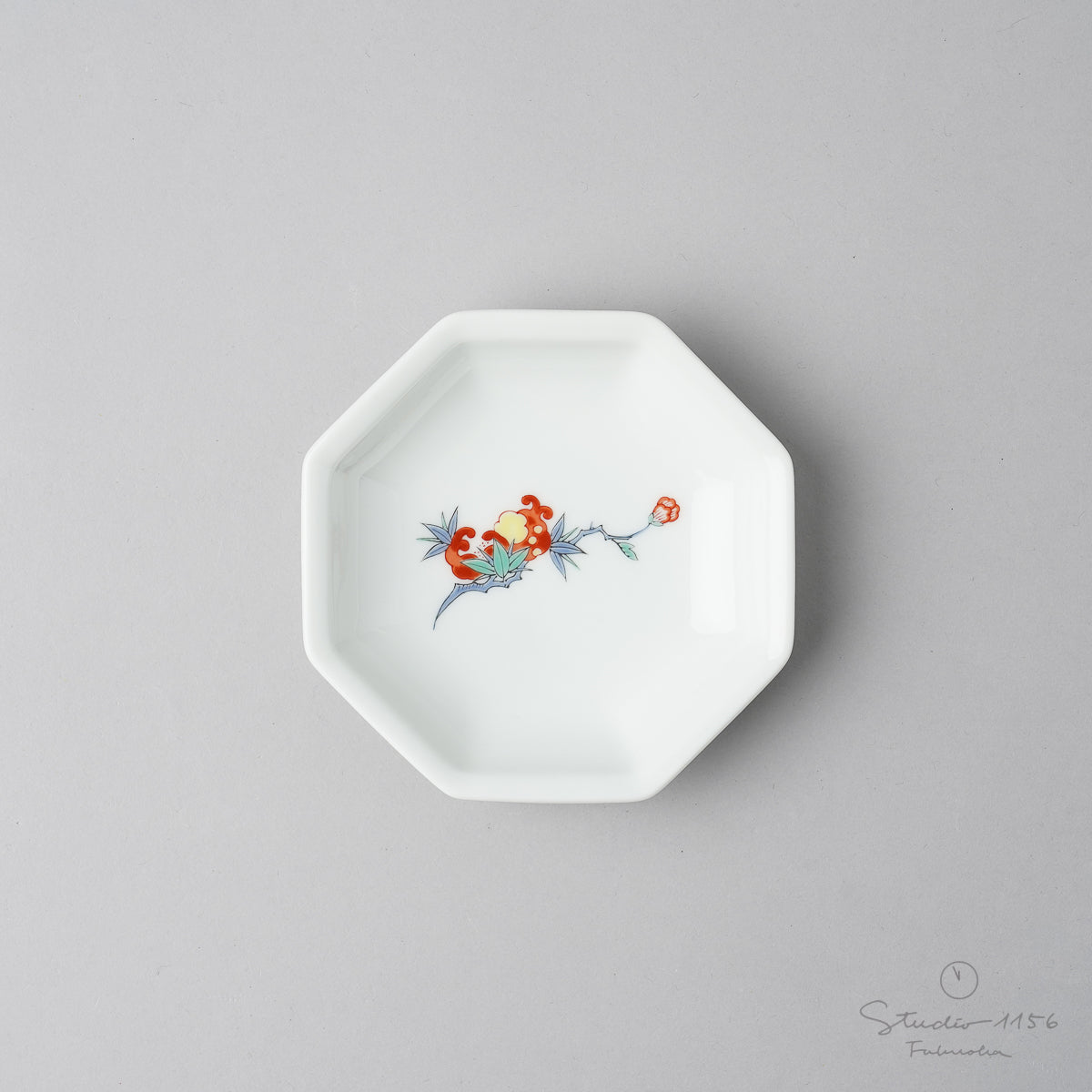 有田焼 柿右エ門写 八角小皿 10cm 柘榴 Ojiyama Studio1156