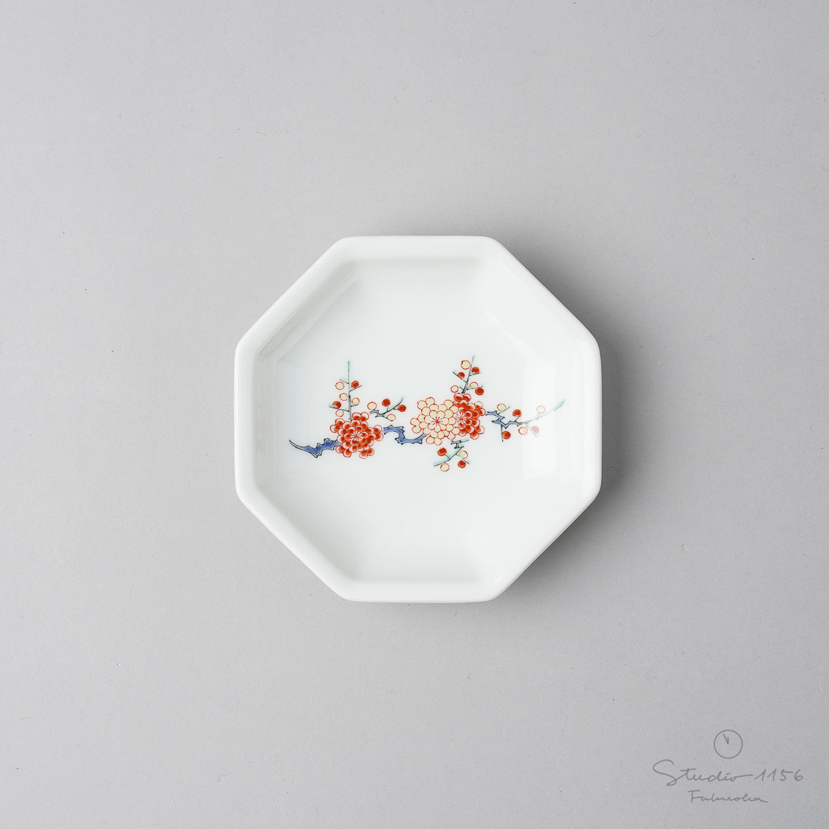 有田焼 柿右エ門写 八角小皿 10cm 梅 Ojiyama Studio1156