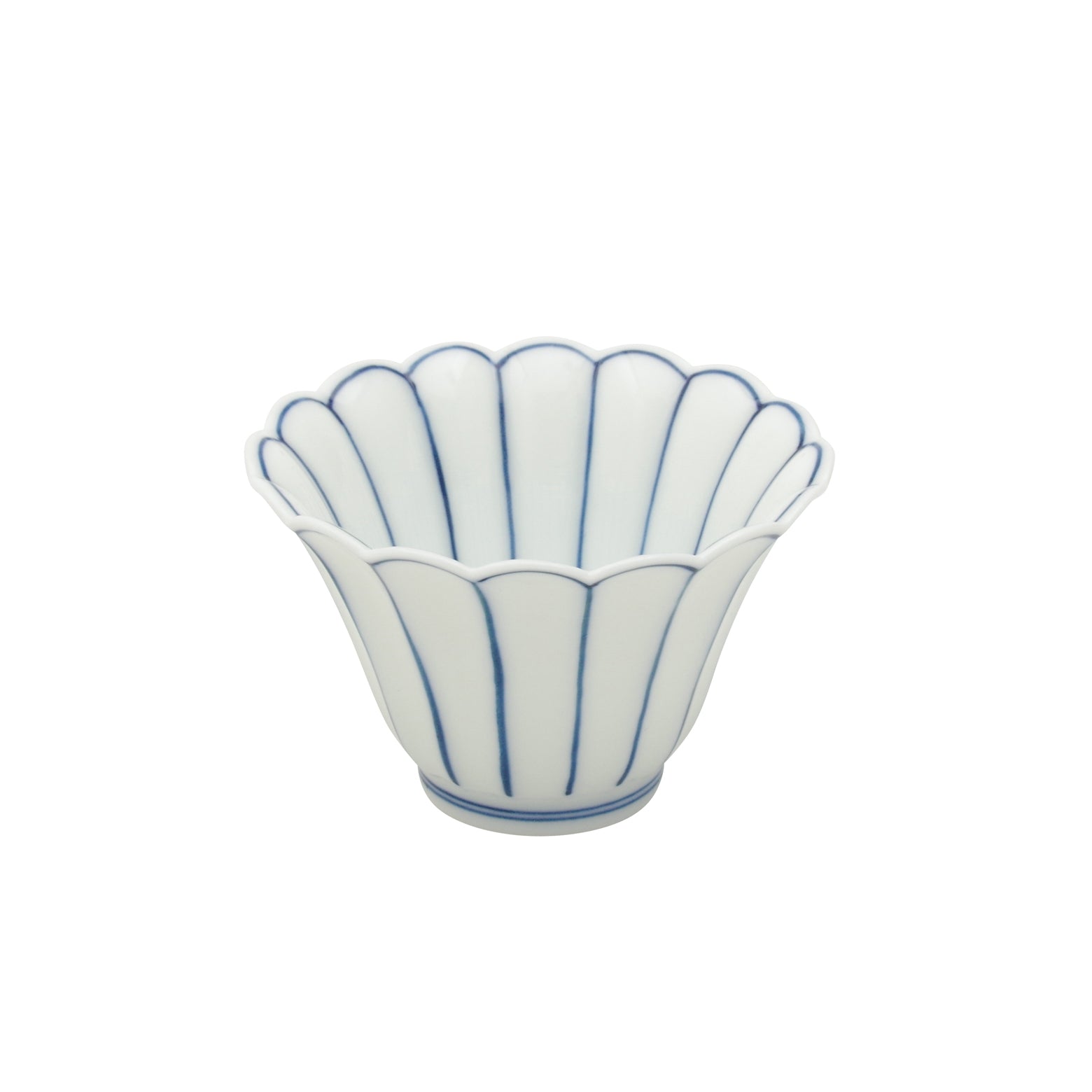 有田焼 染付 薄渕 菊割小鉢(小/青) 8.5cm Ojiyama Studio1156