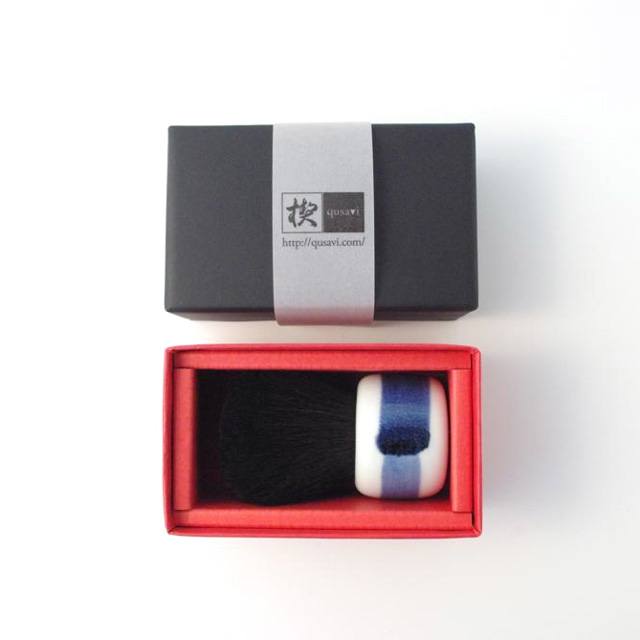 オリジナル商品 染付刷毛目 化粧筆 7.6cm QUSAVI Studio1156