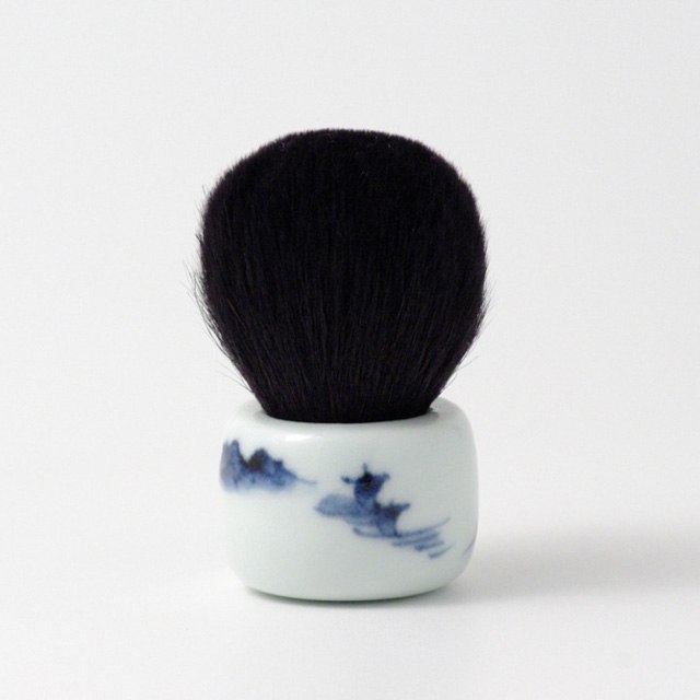 オリジナル商品 染付山水 化粧筆 7.6cm QUSAVI Studio1156
