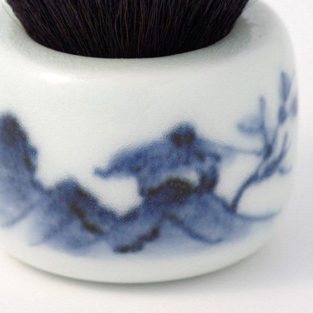 オリジナル商品 染付山水 化粧筆 7.6cm QUSAVI Studio1156