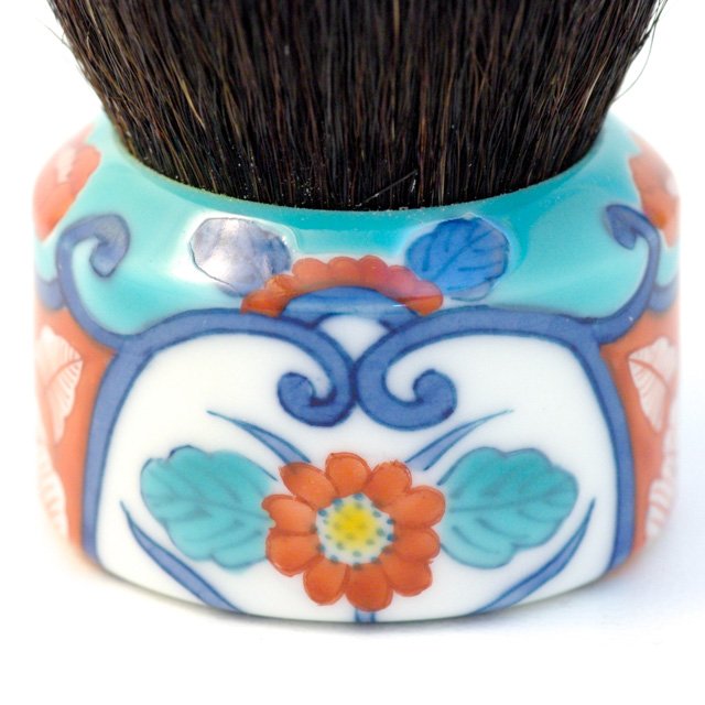 オリジナル商品 古伊万里調牡丹菊 化粧筆 6.5cm QUSAVI Studio1156
