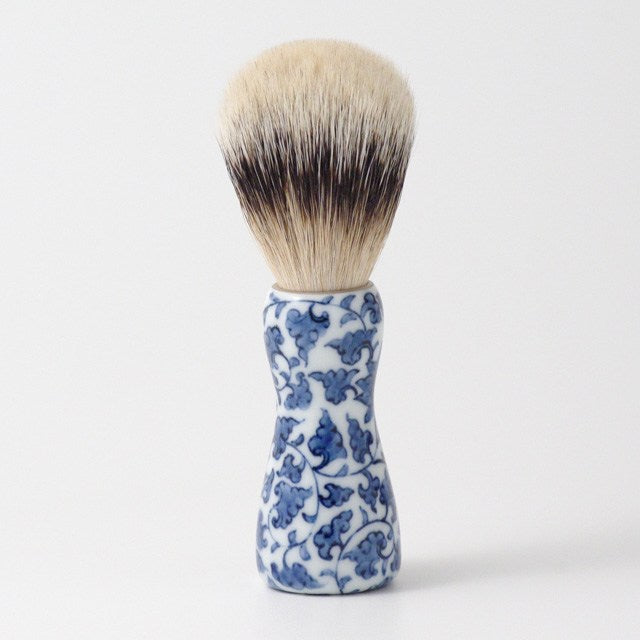 オリジナル商品 染付花唐草 シェービング筆 13.4cm QUSAVI Studio1156
