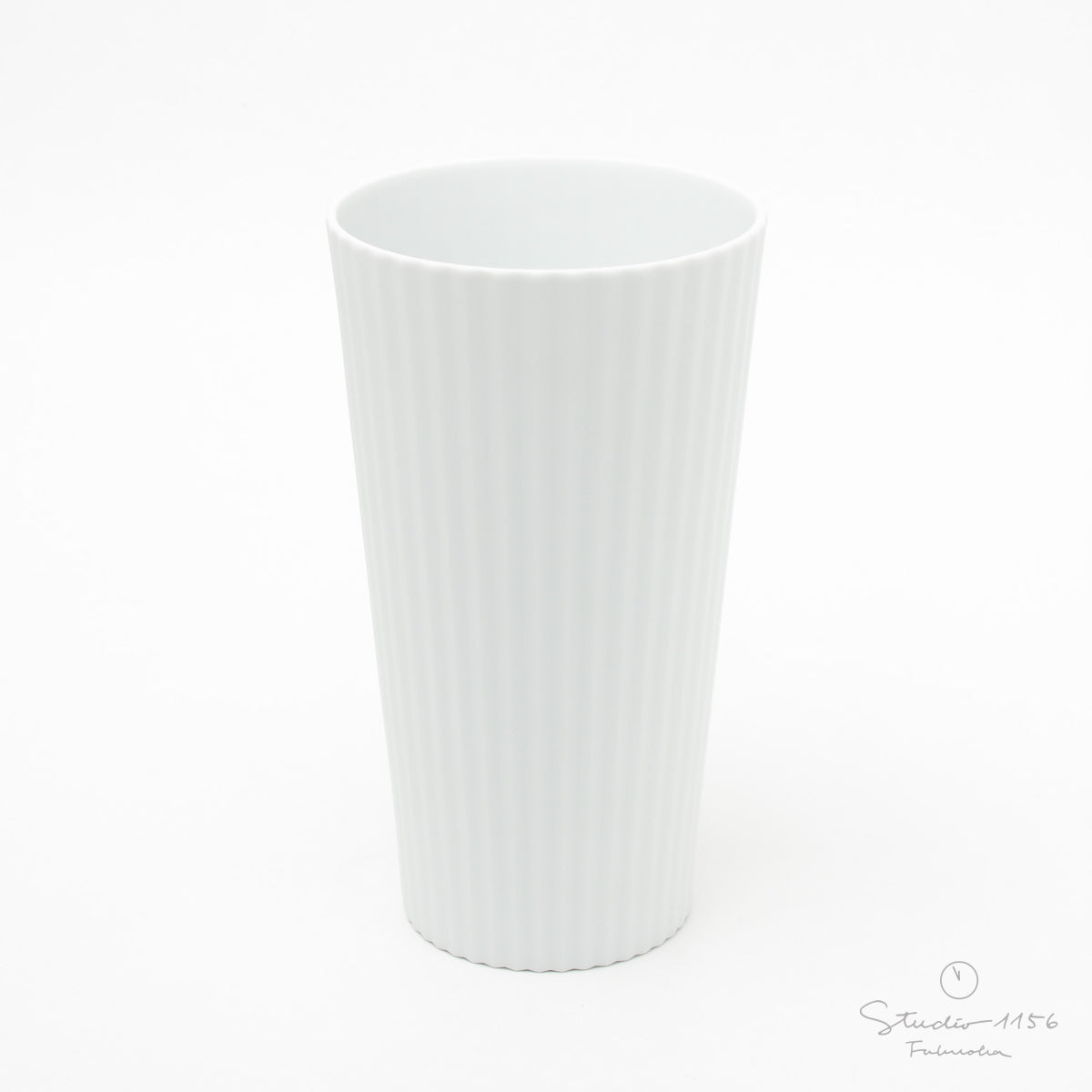 有田焼 白磁ブラスト 鎬 タンブラー (L) 410ml Riso Studio1156