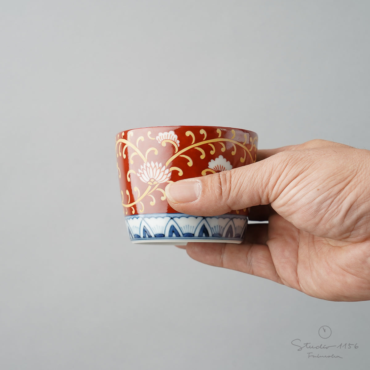 有田焼 染錦 金襴手 そば猪口(大) 220ml Riso Studio1156