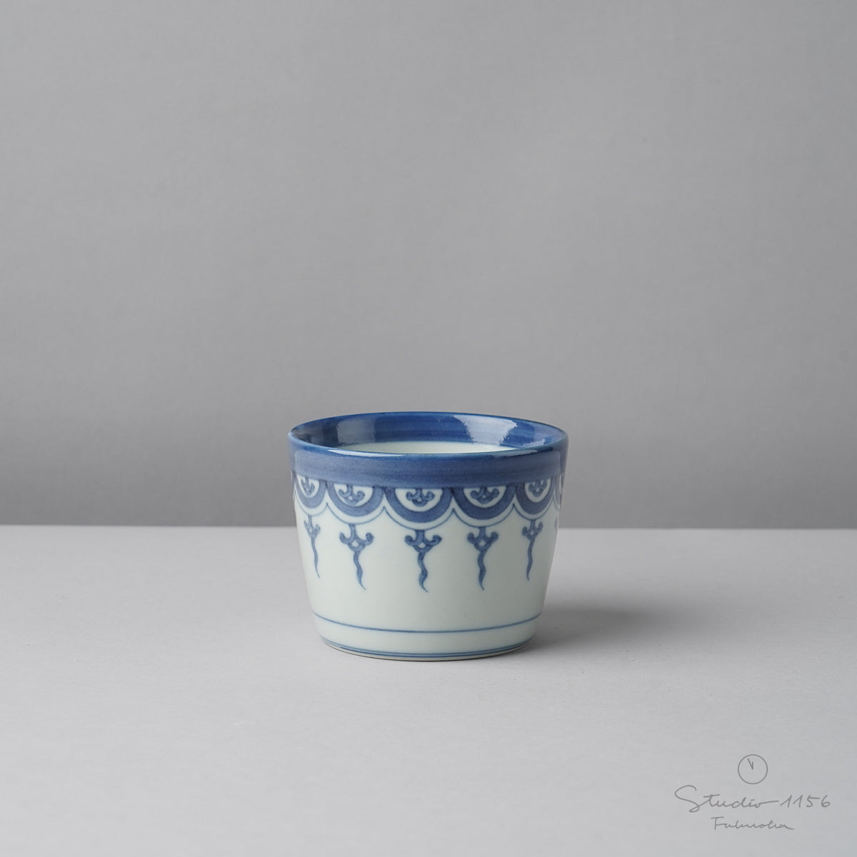 有田焼 染付 瓔珞紋 そば猪口(大) 220ml Riso Studio1156