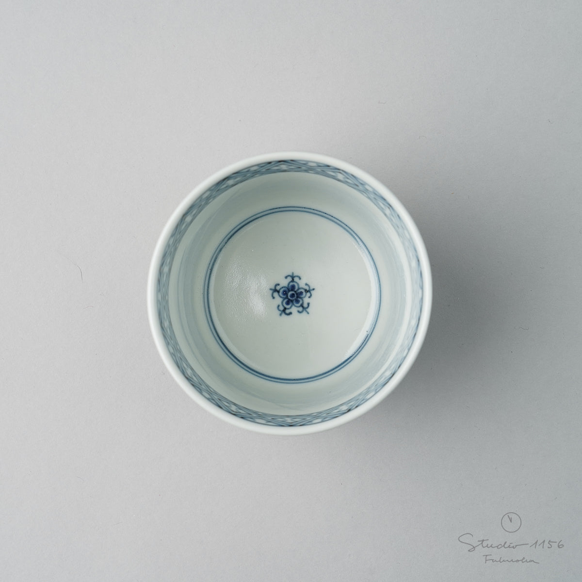 有田焼 染錦 間取松竹梅紋(青) そば猪口(大) 220ml Riso Studio1156