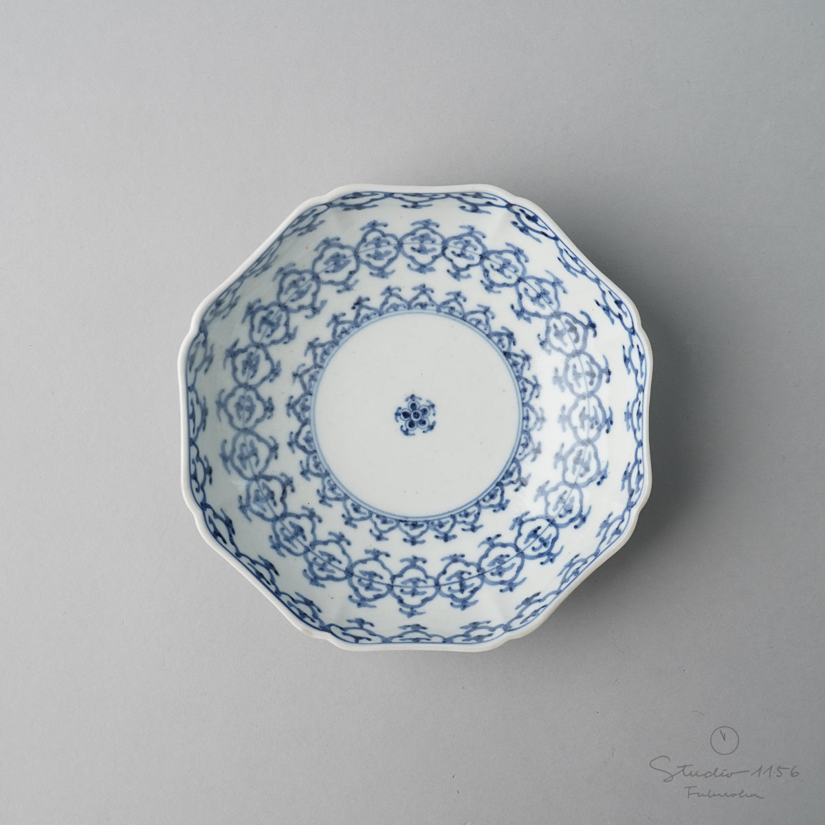 有田焼 染付 瓔珞紋 なます鉢 15cm Riso Studio1156