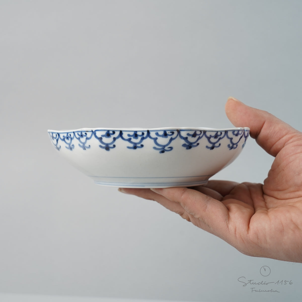 有田焼 染付 瓔珞紋 なます鉢 15cm Riso Studio1156