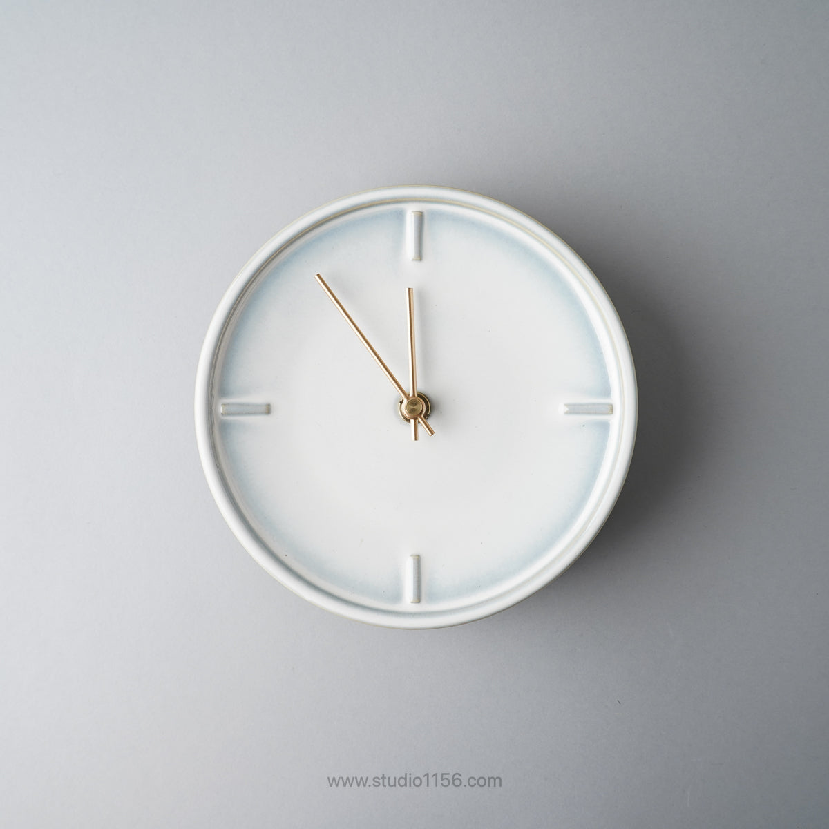 美濃焼 GLAZED CLOCK 陶器時計 壁掛け時計 電池&フック付 乳白釉(Z-01) SUGY Studio1156