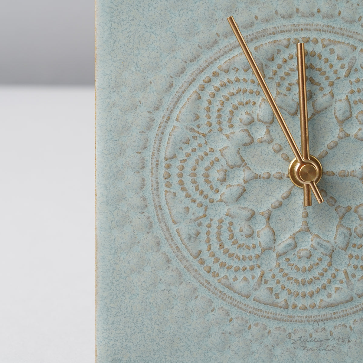 美濃焼 LACE TILE CLOCK 陶器時計 置き時計 電池付 SUGY Studio1156