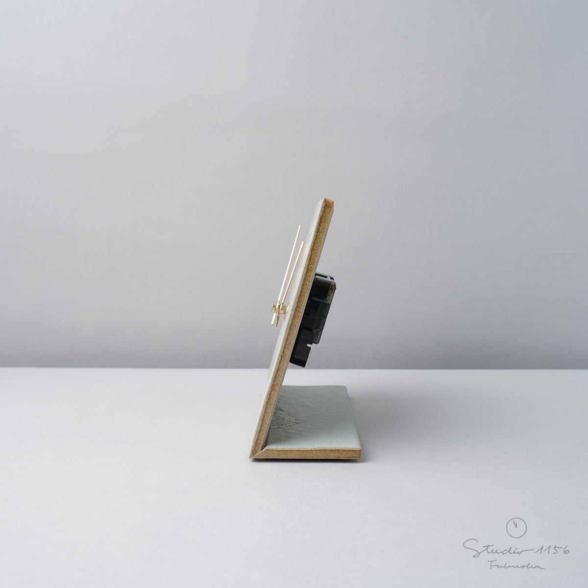 美濃焼 LACE TILE CLOCK 陶器時計 置き時計 電池付 SUGY Studio1156