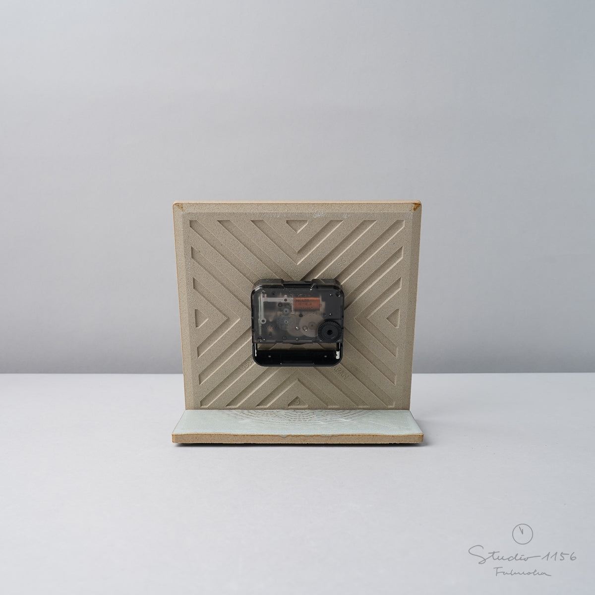 美濃焼 LACE TILE CLOCK 陶器時計 置き時計 電池付 SUGY Studio1156