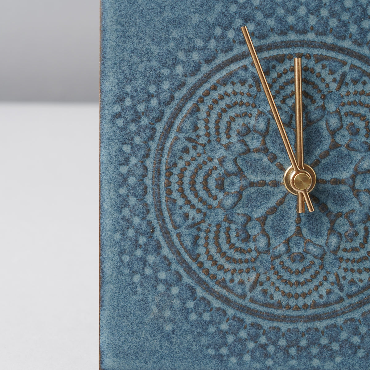 美濃焼 LACE TILE CLOCK 陶器時計 置き時計 電池付 SUGY Studio1156