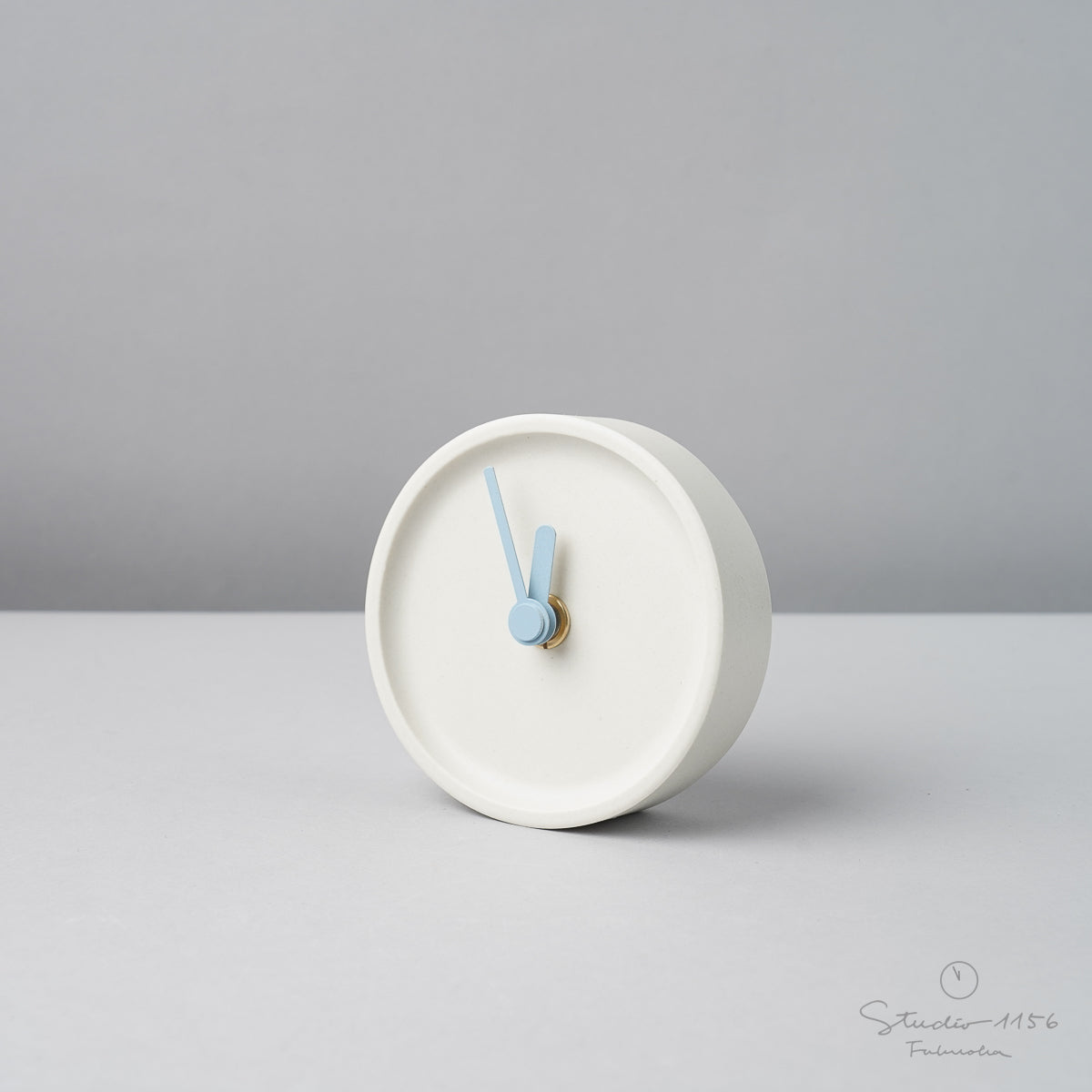 美濃焼 colon:natural 陶器時計 置き時計 電池付 ゆき(white) SUGY Studio1156