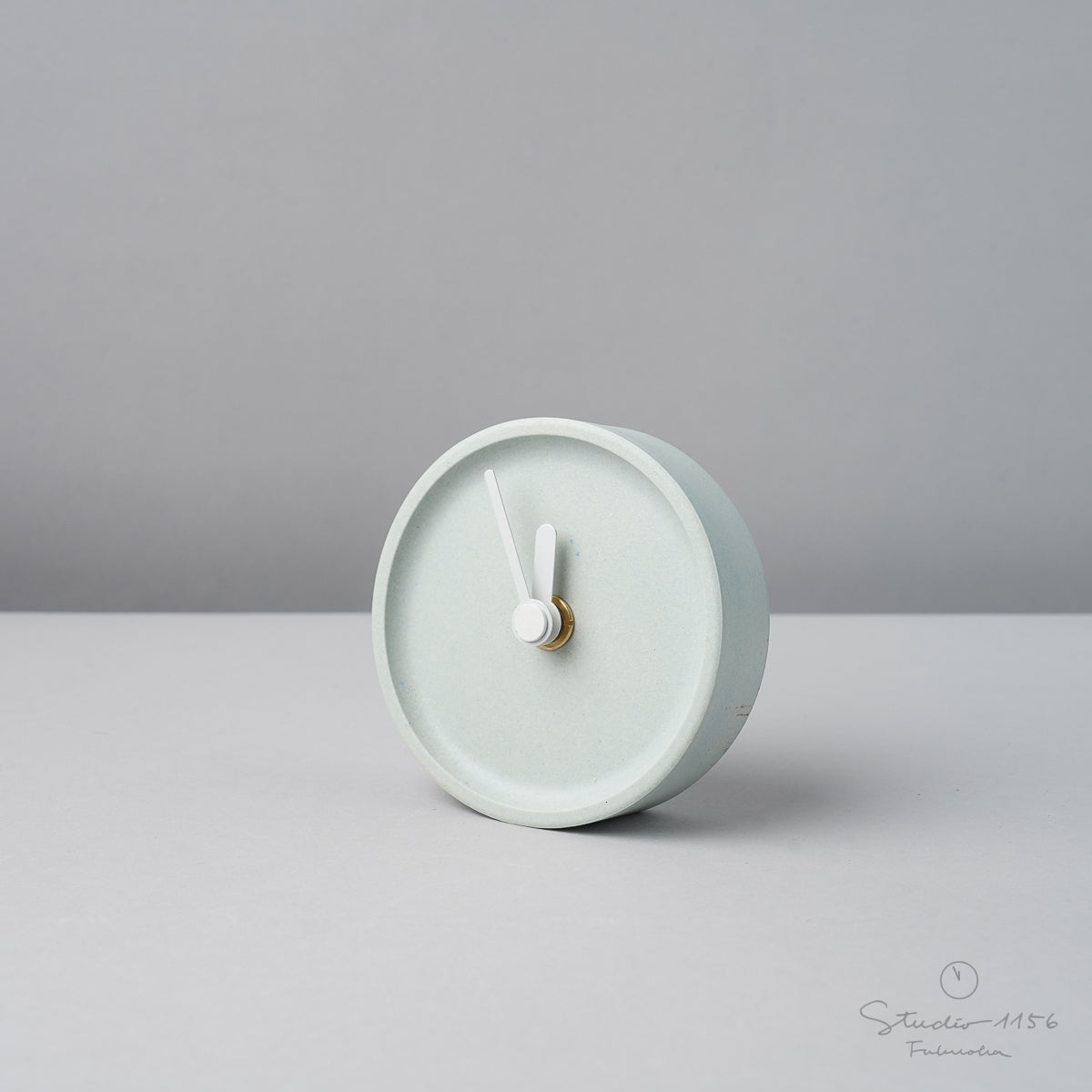 美濃焼 colon:natural 陶器時計 置き時計 電池付 そらいろ(blue) SUGY Studio1156