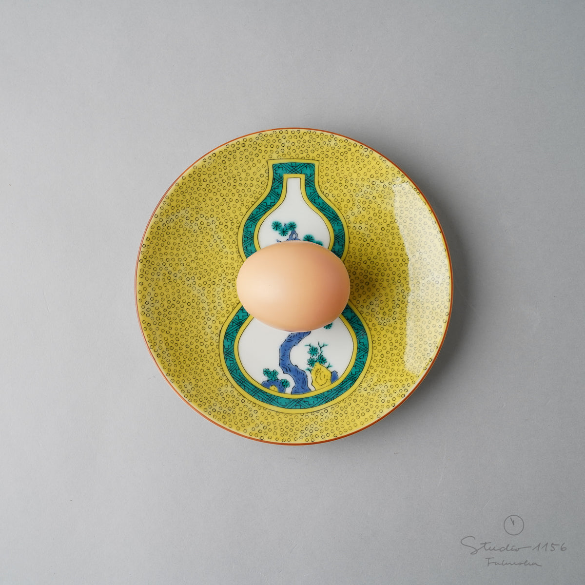 九谷焼 古九谷柄 五寸皿 15cm Seikou Studio1156