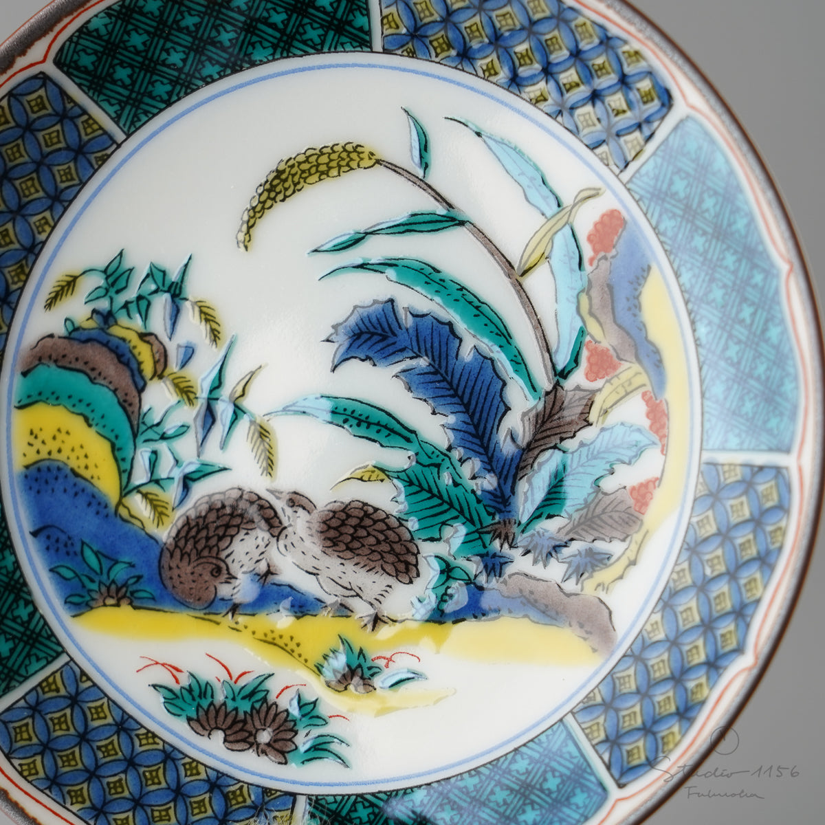 九谷焼 古九谷(色絵) 豆小皿 10.5cm Seikou Studio1156