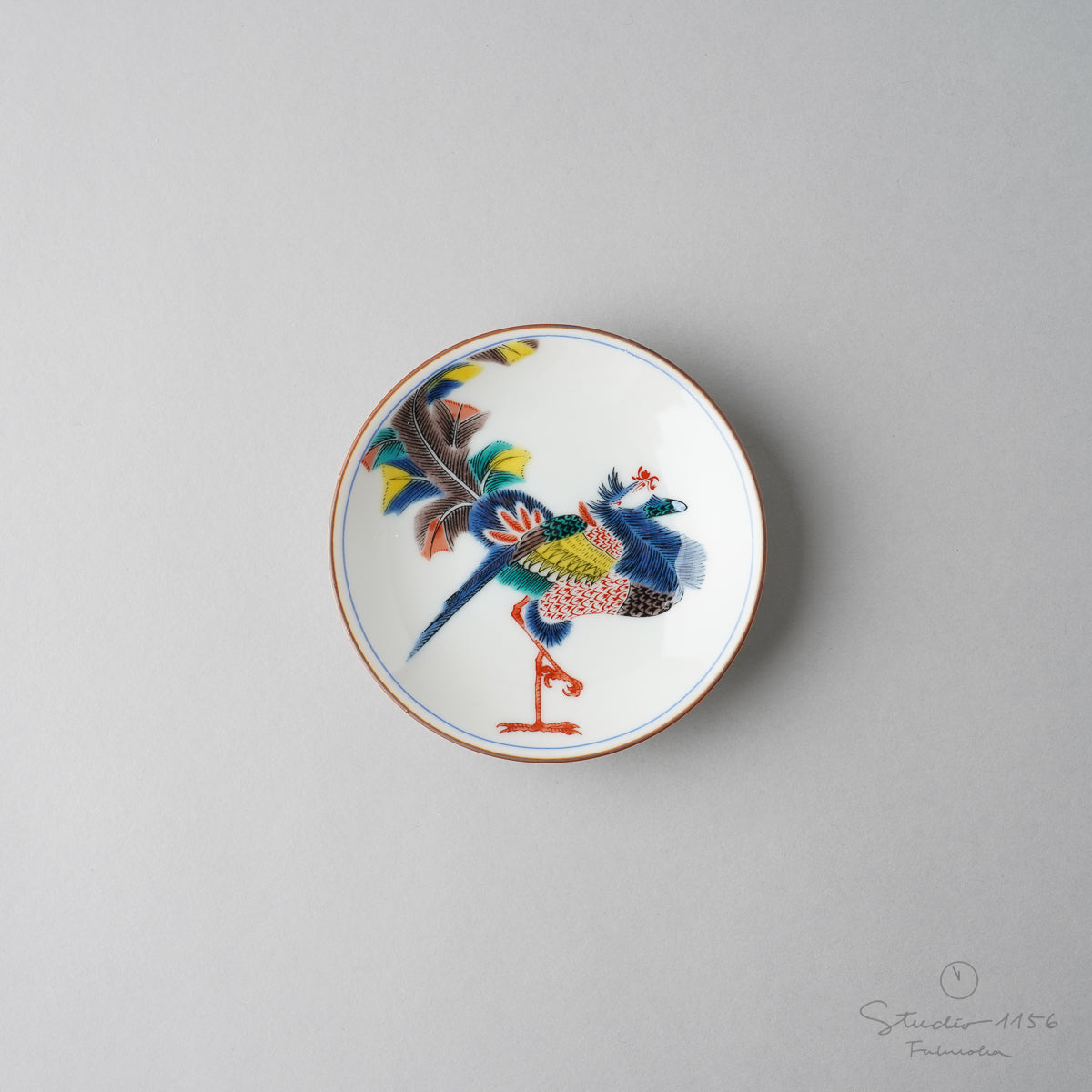 九谷焼 古九谷(色絵) 豆小皿 10.5cm 鳳凰紋 Seikou Studio1156