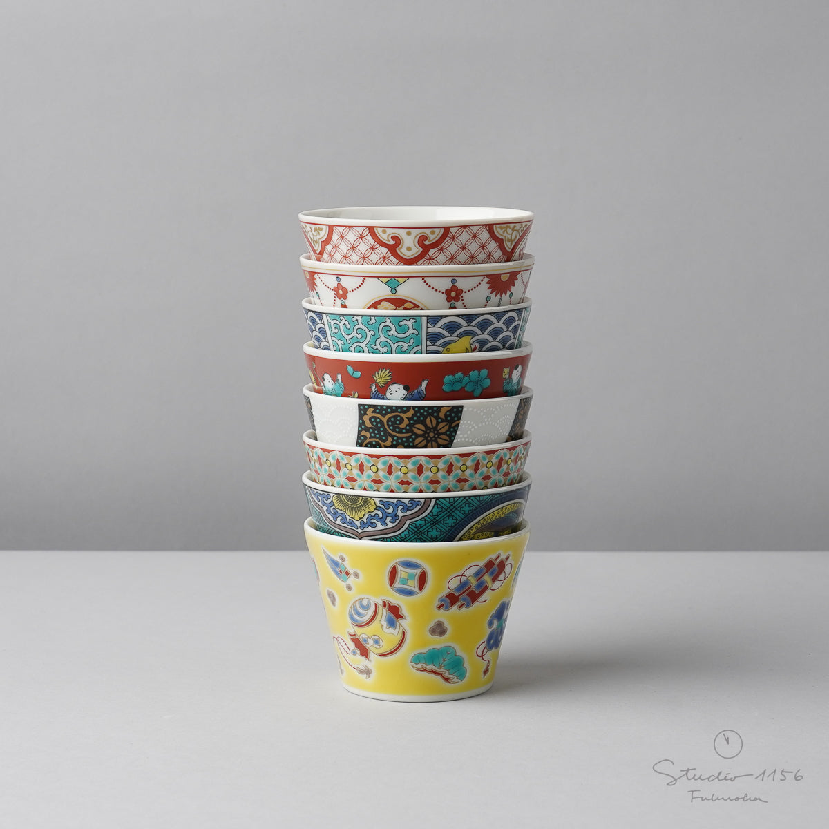 九谷焼 十趣杯 ぐい呑みカップ 150ml Seikou Studio1156