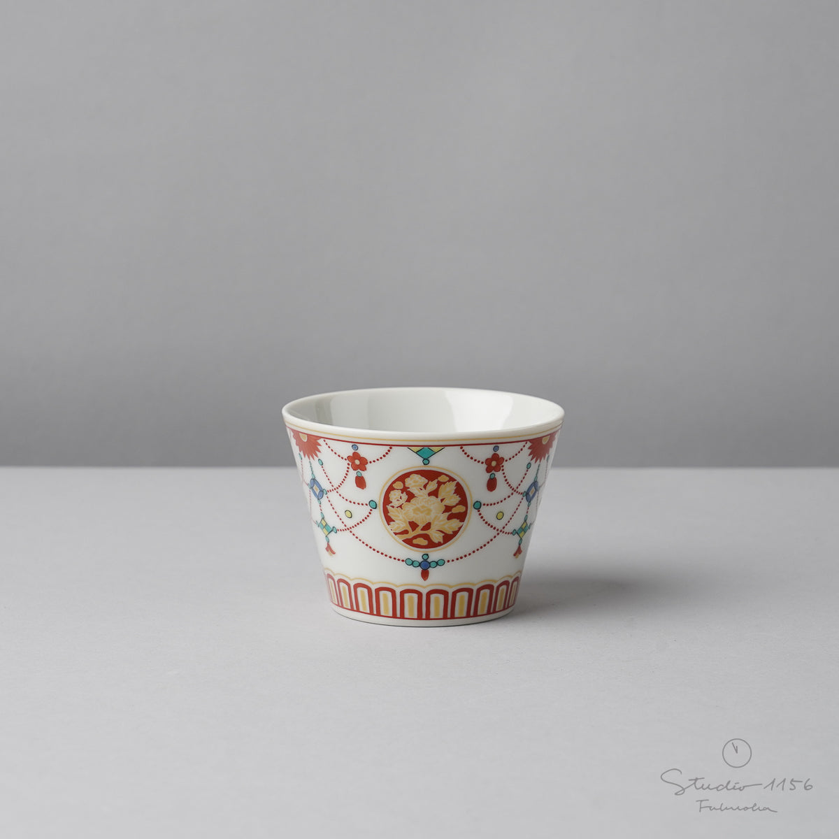 九谷焼 十趣杯 ぐい呑みカップ 150ml 瓔珞紋 Seikou Studio1156