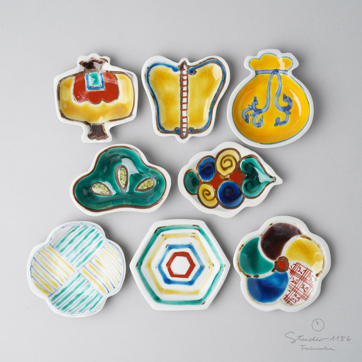 九谷焼 縁起豆皿 7~9cm Soukyu Studio1156