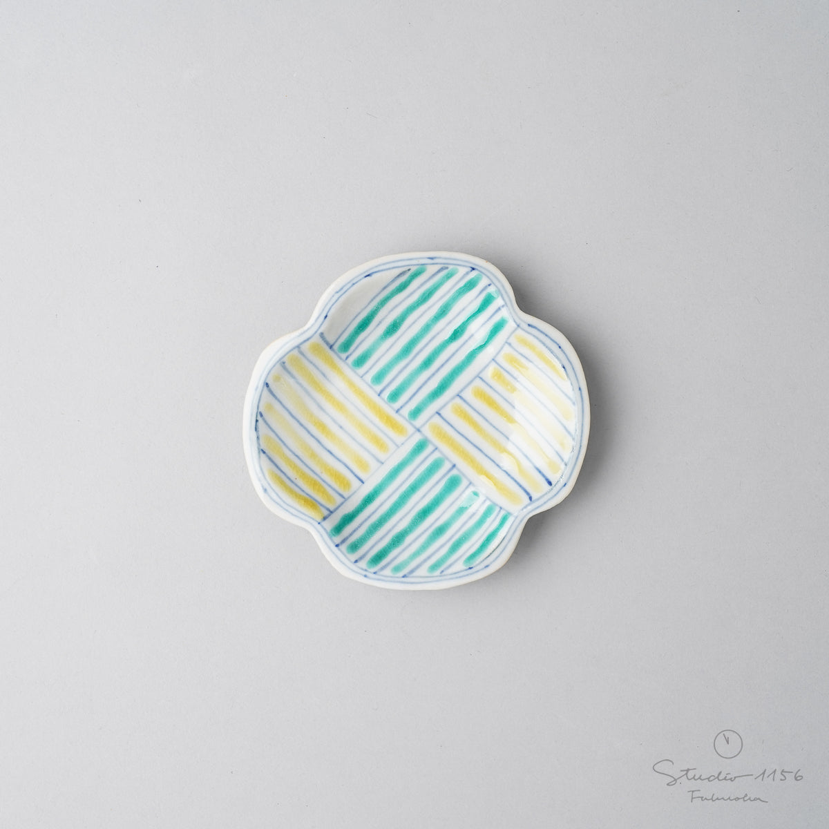 九谷焼 縁起豆皿 7~9cm 鍔型 Soukyu Studio1156