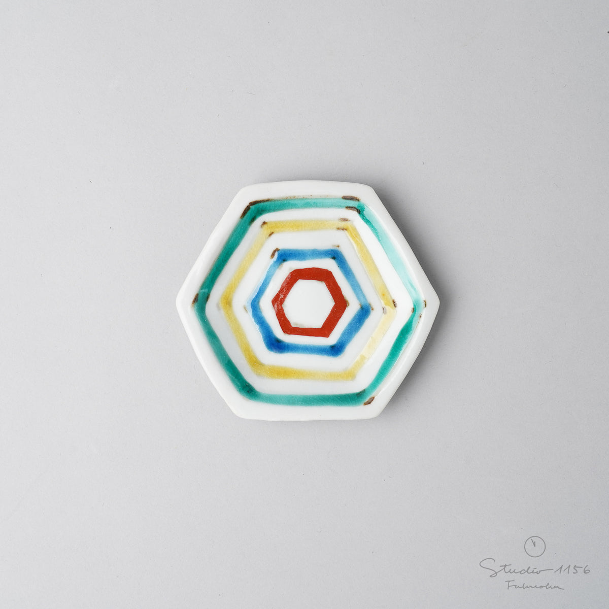 九谷焼 縁起豆皿 7~9cm 亀甲 Soukyu Studio1156