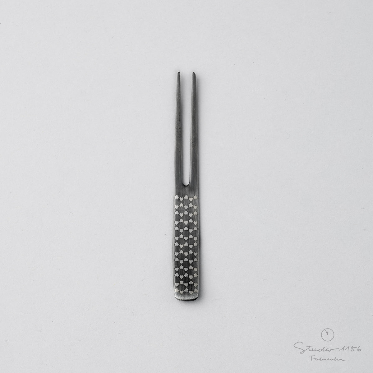 新潟燕カトラリー かんざし ピックフォーク 和柄ブラック 9cm 花籠目(はなかごめ) Todai Studio1156