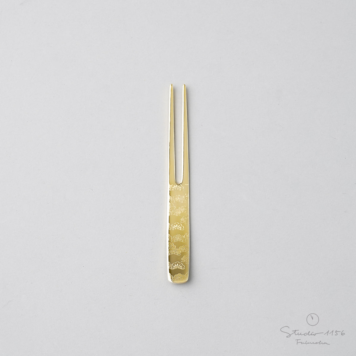 新潟燕カトラリー かんざし ピックフォーク 和柄ゴールド 9cm 松 Todai Studio1156