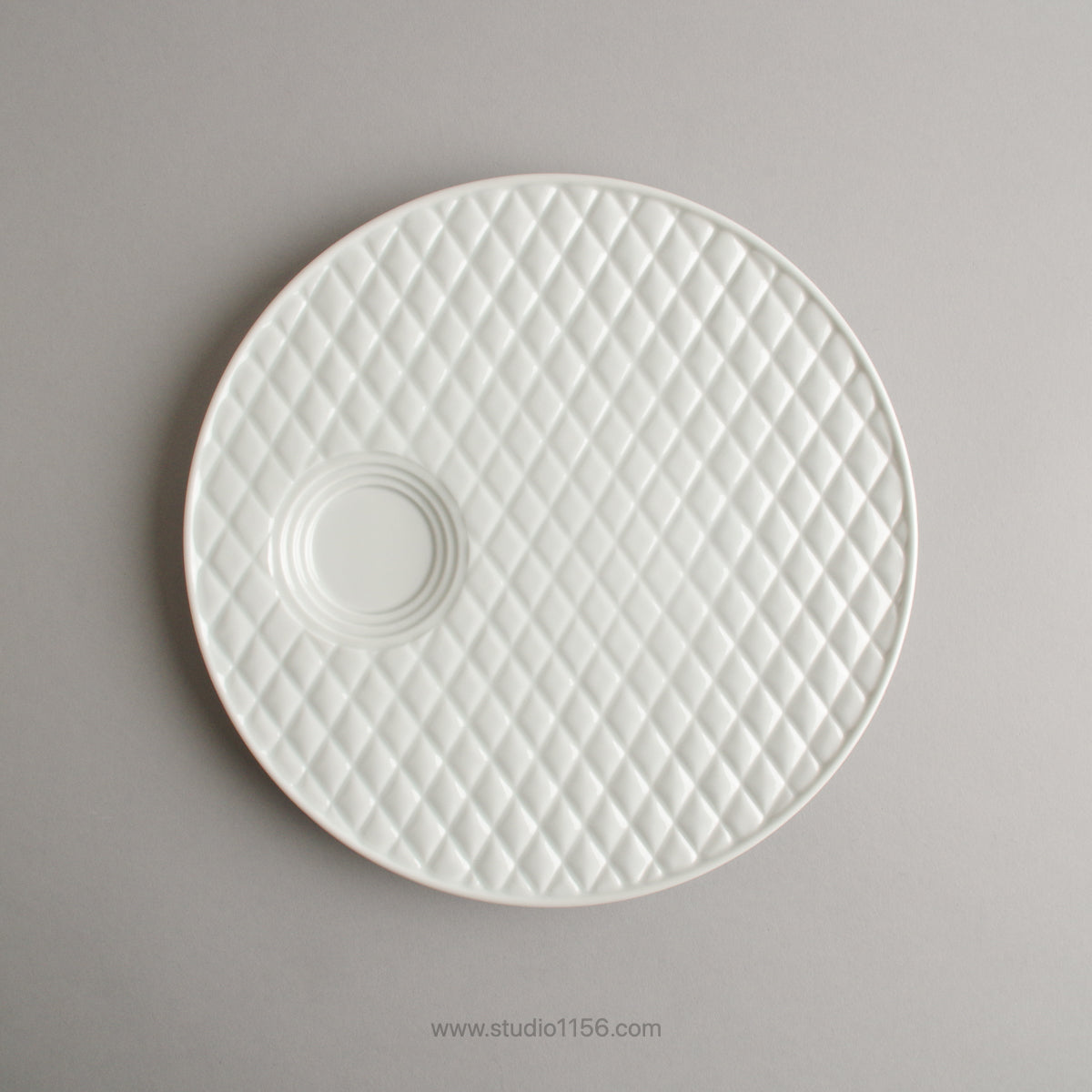 波佐見焼 キルティングプレート 24cm 白磁 Tanshin Studio1156