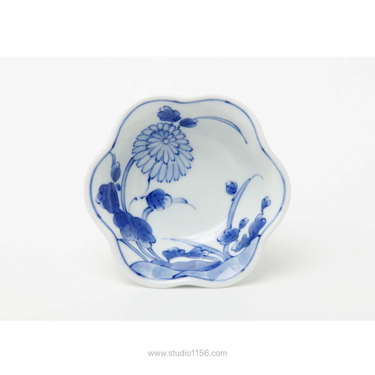 波佐見焼 染付 菊割図 花型小鉢(小) 9.5cm Takayama Studio1156