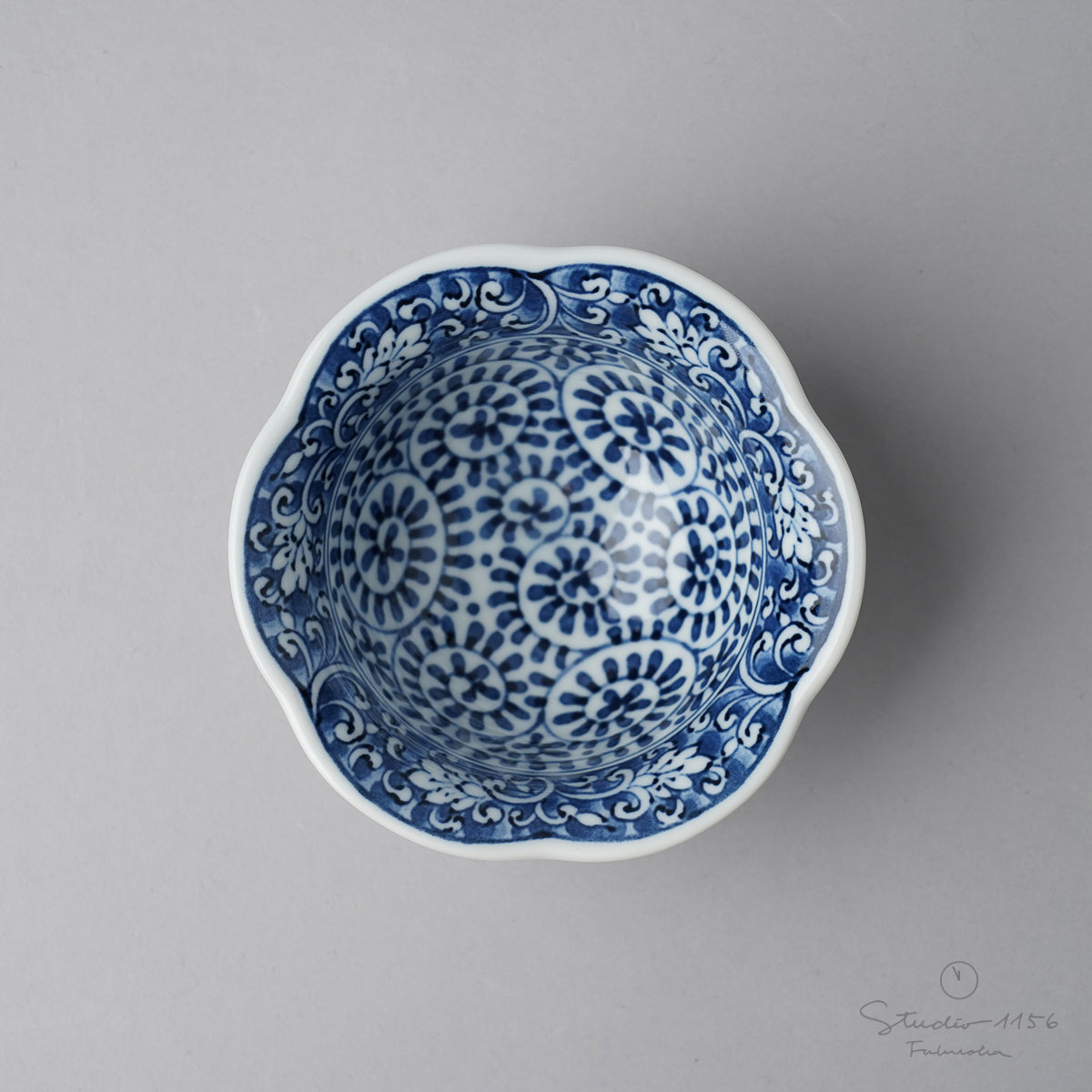 波佐見焼 染付 六方花型小鉢 9cm Takayama Studio1156