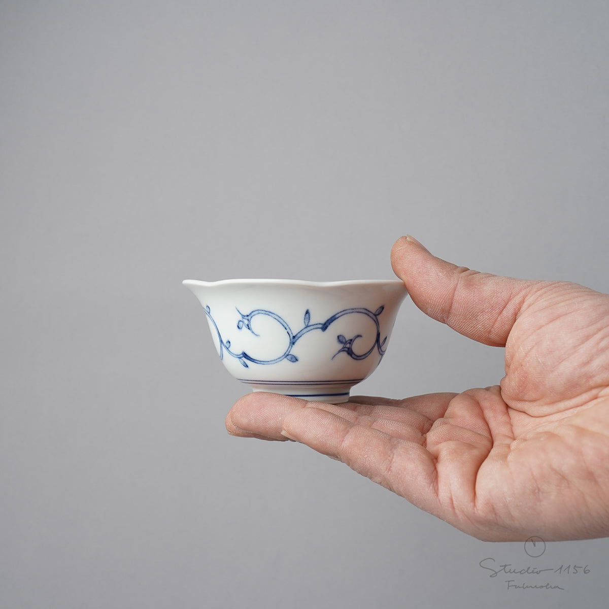 波佐見焼 染付 六方花型小鉢 9cm Takayama Studio1156