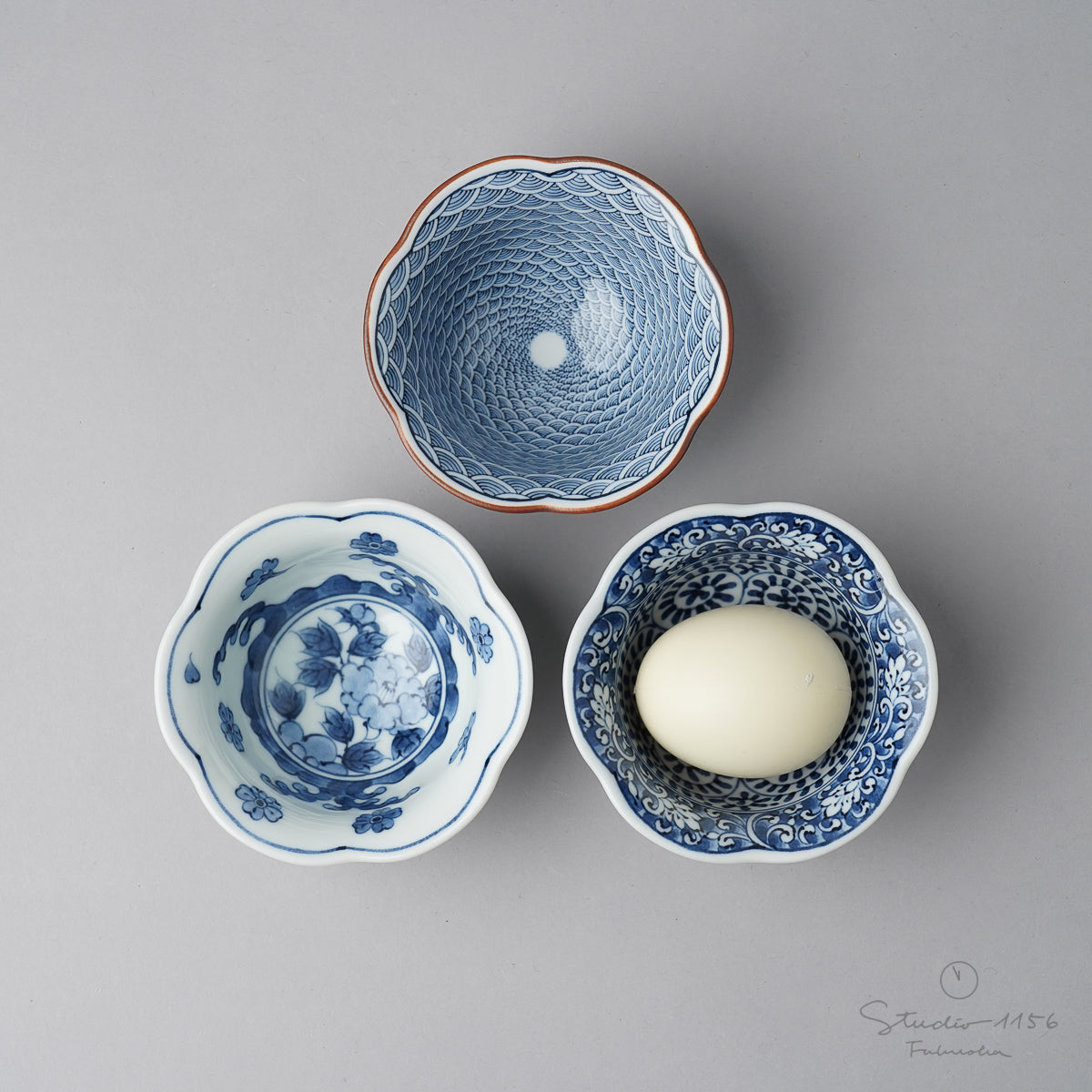 波佐見焼 染付 六方花型小鉢 9cm Takayama Studio1156